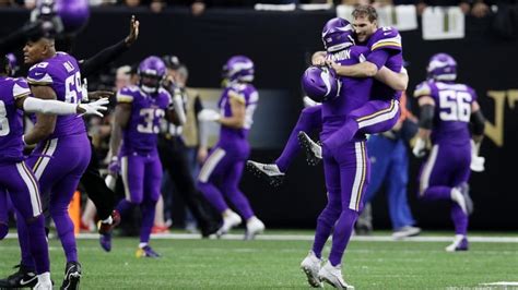 vikings stun saints in nfc wild-card game|mn vikings vs saints.